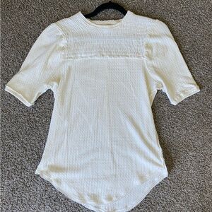 Free people white short sleeve top